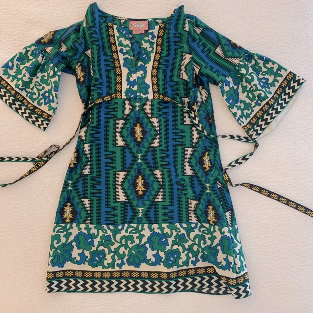 Silk Aztec print mini dress size xs